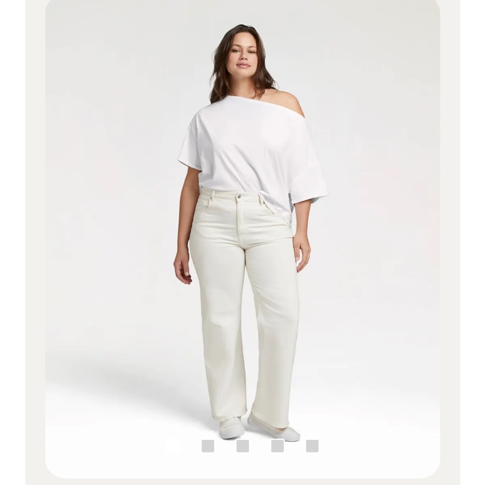 Nuuds White Off the Shoulder T-Shirt